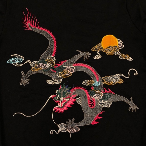 Lucky Brand Jacket NWOT Zip Unique Embroidered Dragon Design Size Medium - Picture 6 of 6